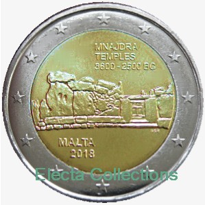 Malta - 2 Euro, Megalithic temple of Mnajdra, 2018